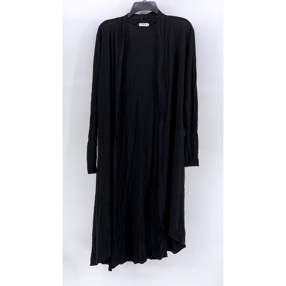 POGTMM Women's Black Solid Long Sleeve Open-Front Cardigan SZ M